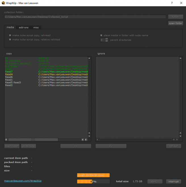 nuke get media for nukescript wrap it up
